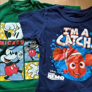 Disney Green Mickey and Blue Nemo T-Shirts